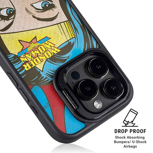 DC Comics Wonder Woman Vintage Profile iPhone 16 Pro Kickstand Case
